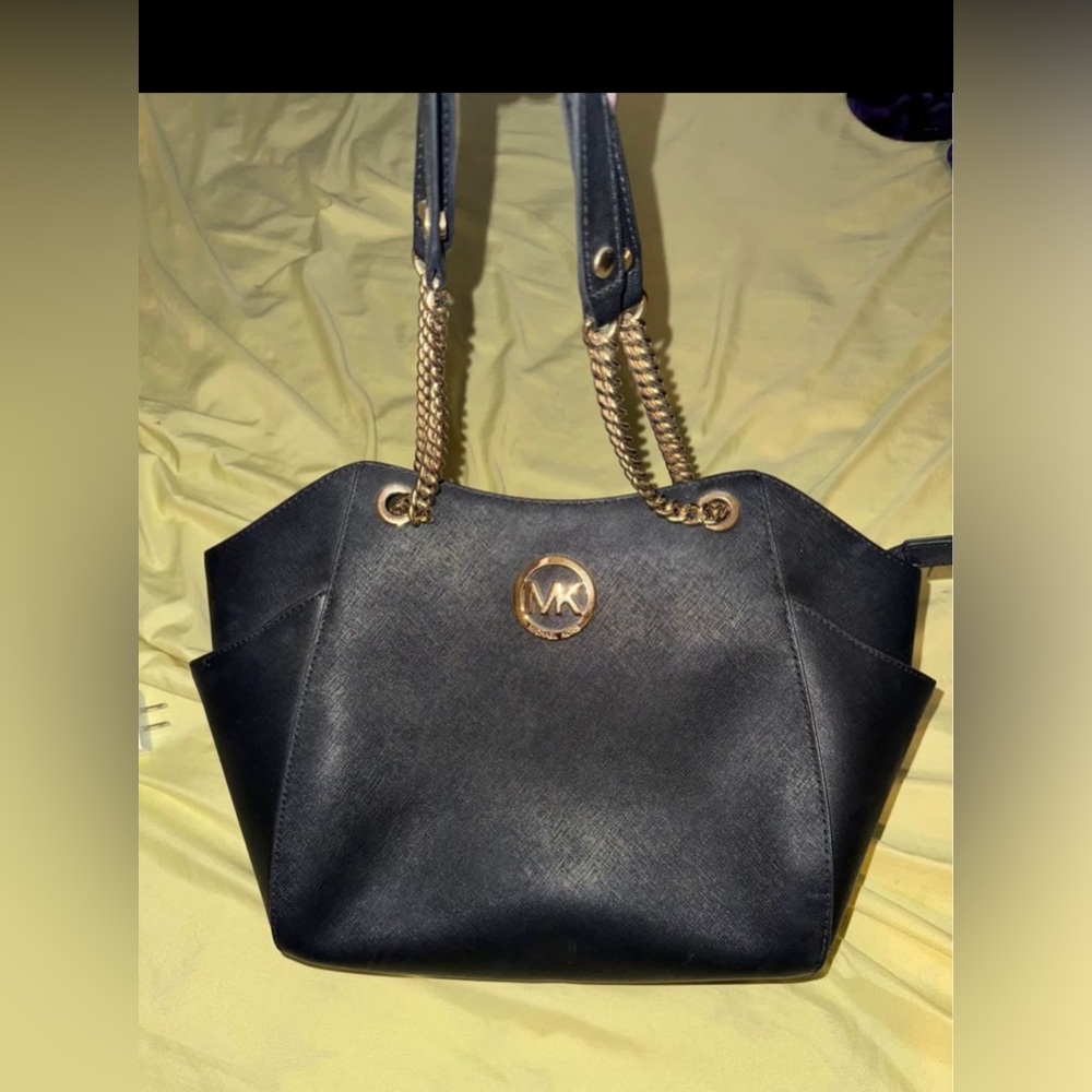 Michael Kors Black and Gold Shoulder Bag